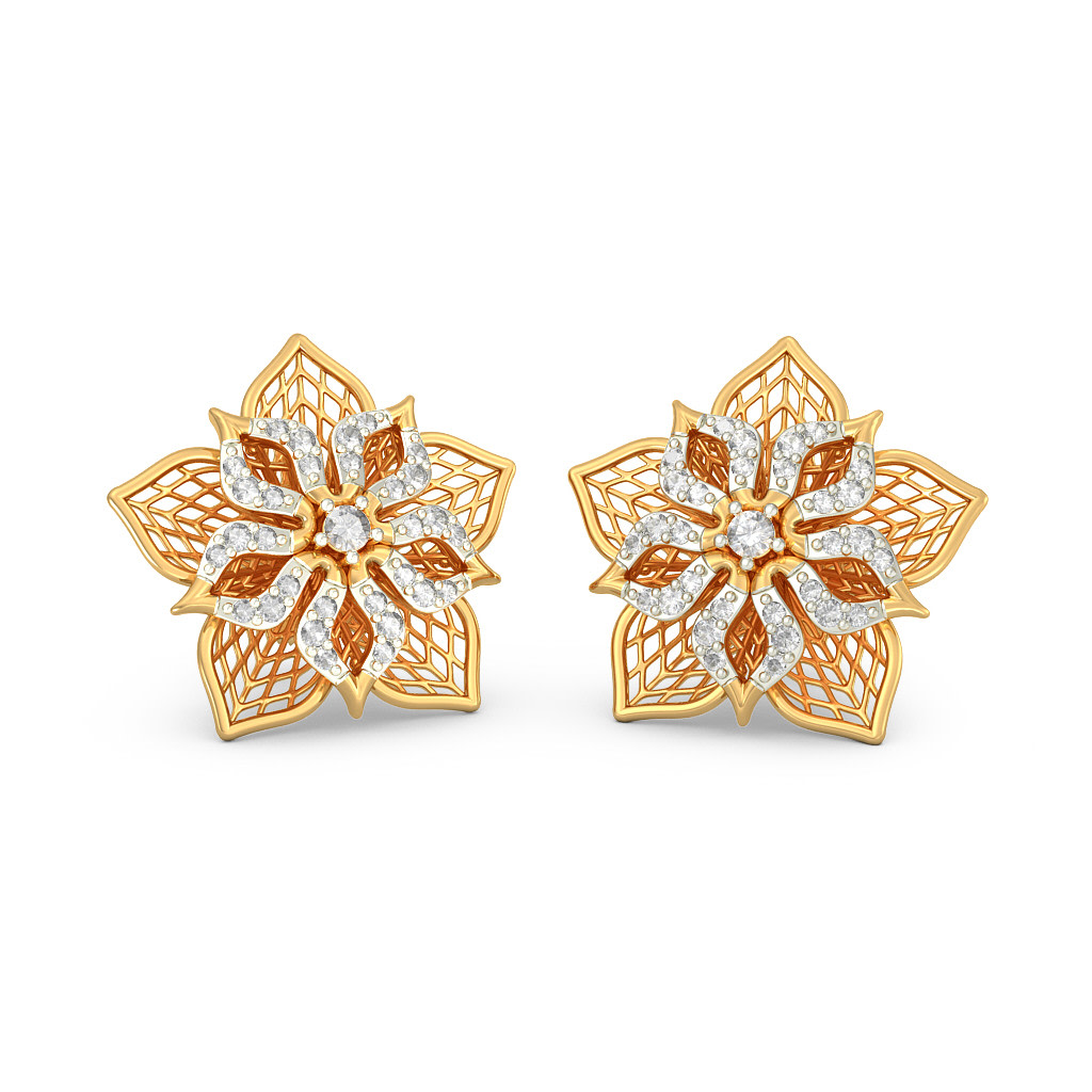 The Fleur Lattice Earrings | BlueStone.com