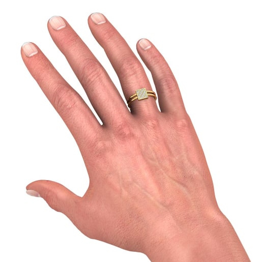 Diamond Ring In Yellow Gold (6.08 Gram) With Diamonds (0.096 Ct)